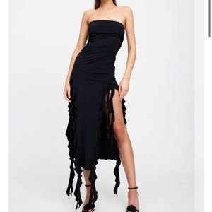 RENDEZVOUS STRAPLESS DRESS - LICORICE